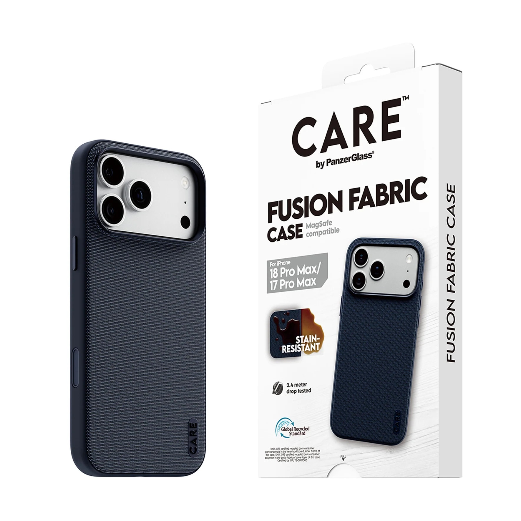 Panzerglass Care By Fusion Fabric Case M. Magsafe Iphone 18/17 Pro Max Größe 18 Blau