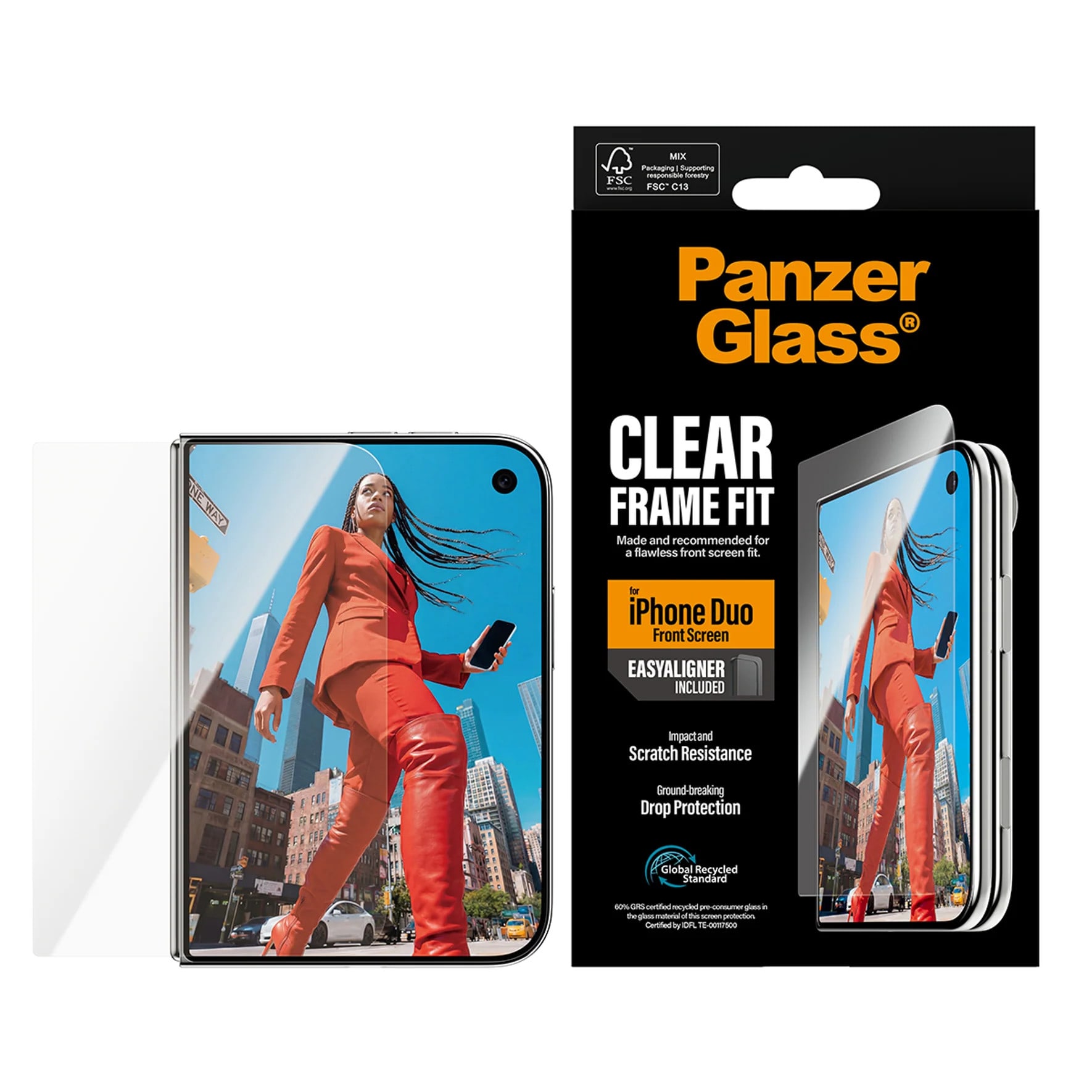 PanzerGlass Displayschutz iPhone Duo RahmenFit m. EasyAligner