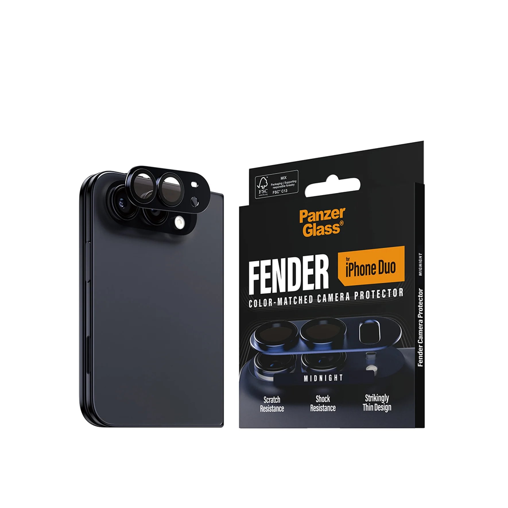 PanzerGlass Fender Kameraschutz Midnight iPhone Duo