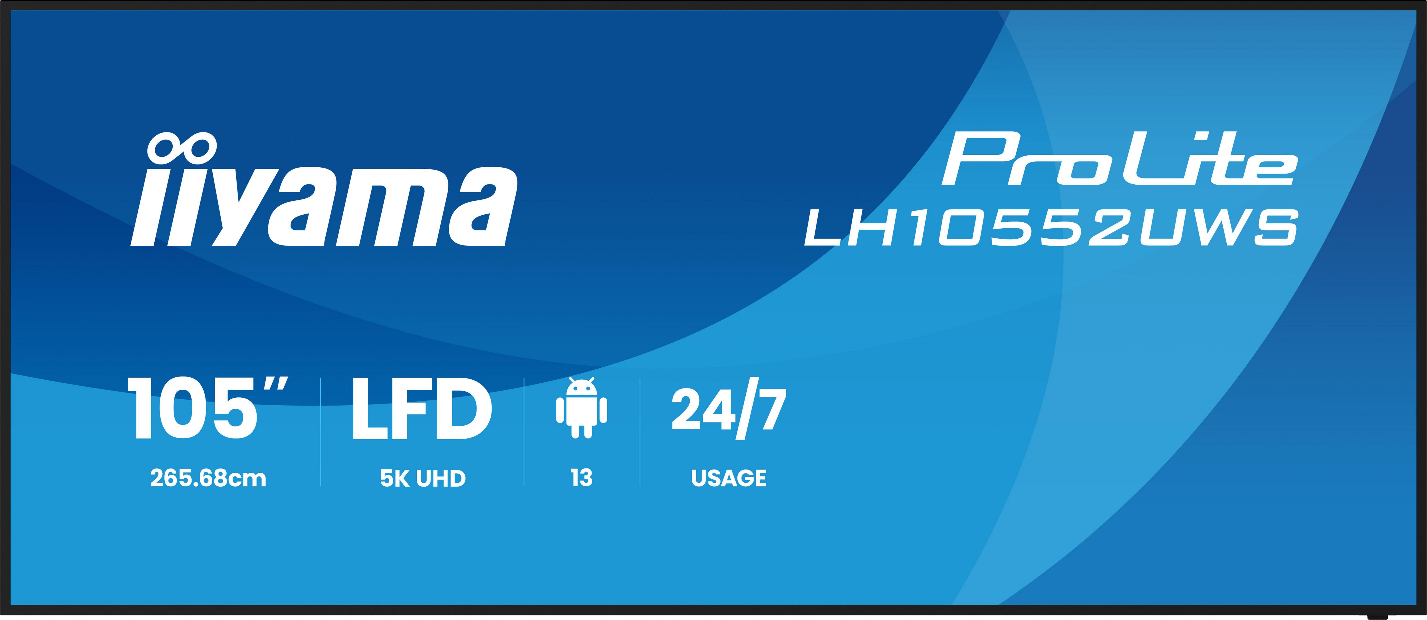 iiyama ProLite LH10551UWS-B1AG 267cm (105") WUHD 21:9 Monitor HDMI/DP/USB-C/USB/LAN 60Hz
