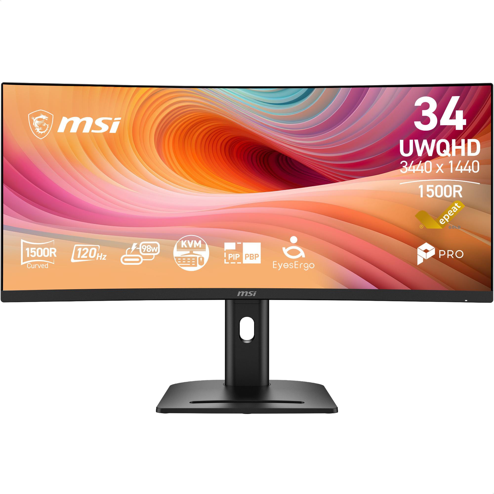 Msi Pro Mp341cq E12 Zoll Uwqhd Va Panel 21:9 120 Hz Monitor Größe 34 Schwarz