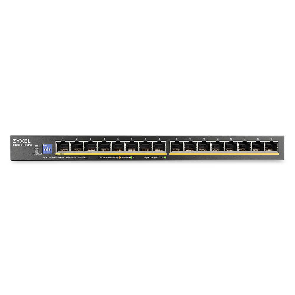 ZyXEL GS1100-16EPS 16-Port Gigabit Unmanaged Slimline Switch