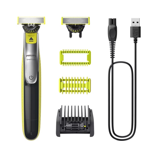 Philips Schwarz/Grün/Grau Trimmer + Haarschneider, Oneblade 360 Face + Body - Bild 4