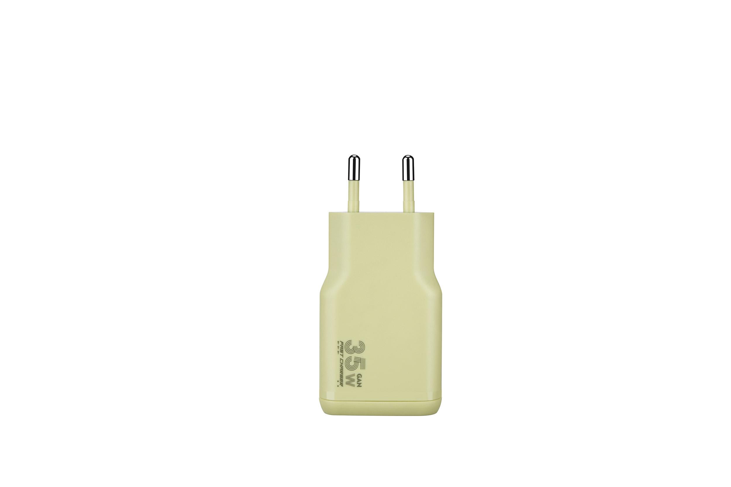 Tucano One Power Kit Gan Wall Charger 35W Usb-C Pd + Usb-C Kabel 2M Größe 35 Gelb