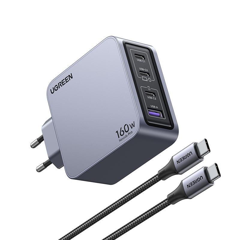 UGREEN Ladegerät Nexode Pro 160W GaN Adapter mit USB-C Ladekabel - Bild 6