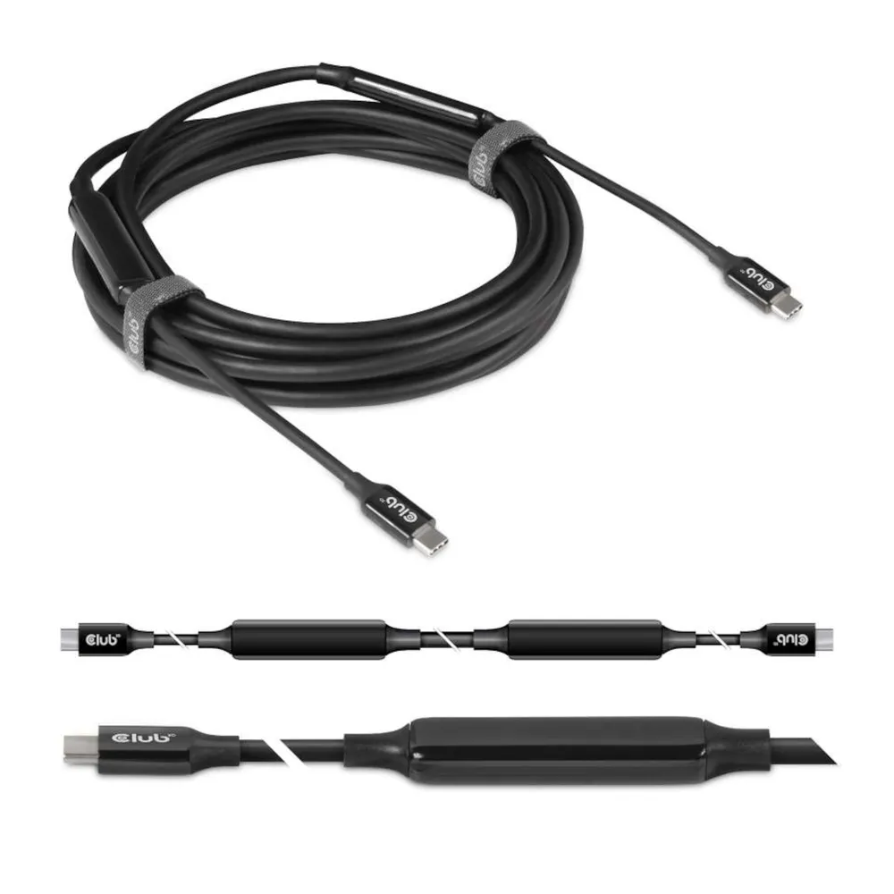 Club 3D USB-C 80Gbps Certified 240W 8k 240Hz kabel Zwart, 1.2m