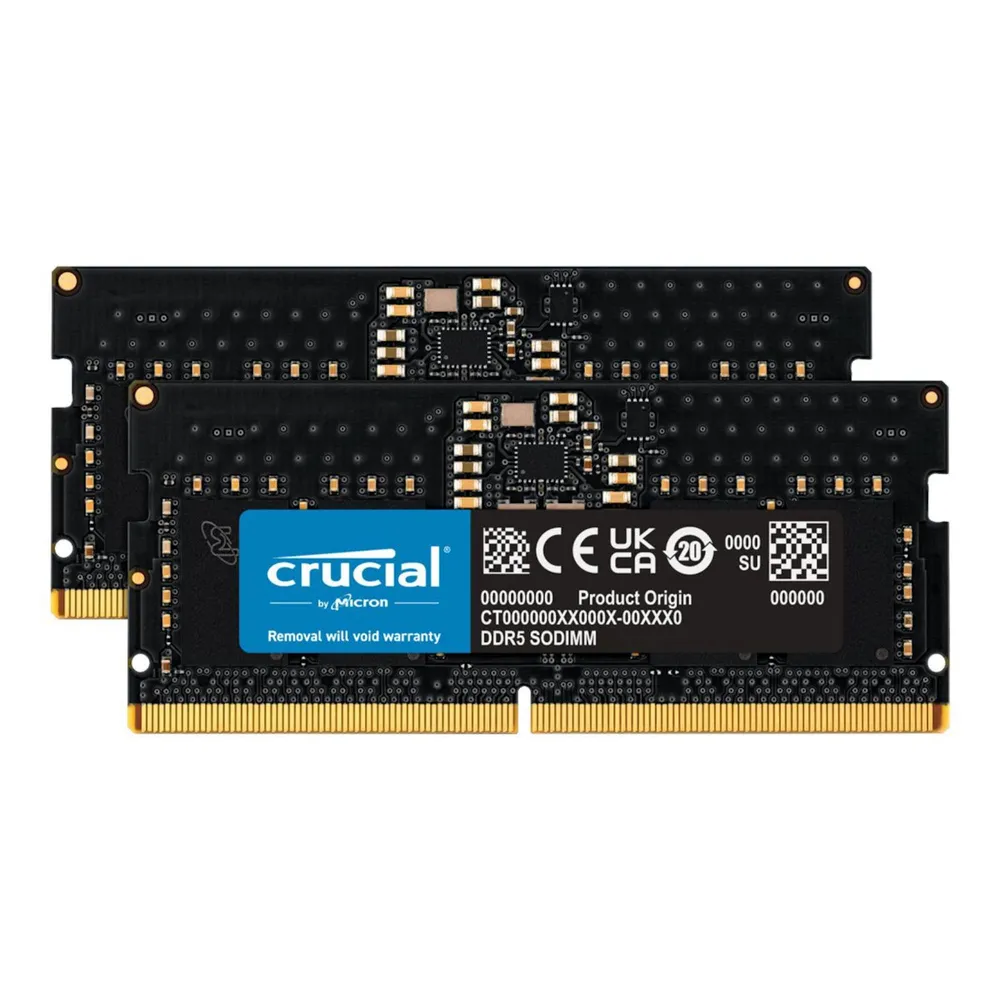 Crucial 32GB DDR-4800 SODIM メモリ 2枚(計64G) Crucial 64GB (2 x 32GB) 262 Pin DDR5 SO DIMM DDR5 4800 (PC4 38400