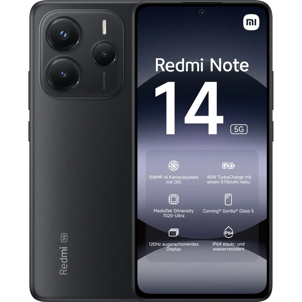 Xiaomi Redmi Note 14 5G 8/256GB Dual-SIM Smartphone midnight
