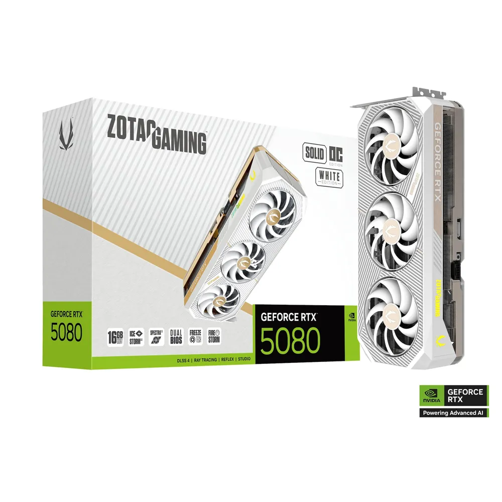 ZOTAC GAMING GeForce RTX 5080 SOLID OC White 16GB GDDR7
