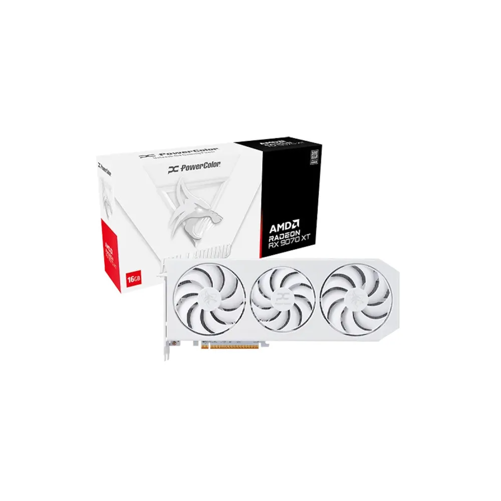 POWERCOLOR AMD Radeon RX 9070 XT Hellhound Spectral White OC 16GB