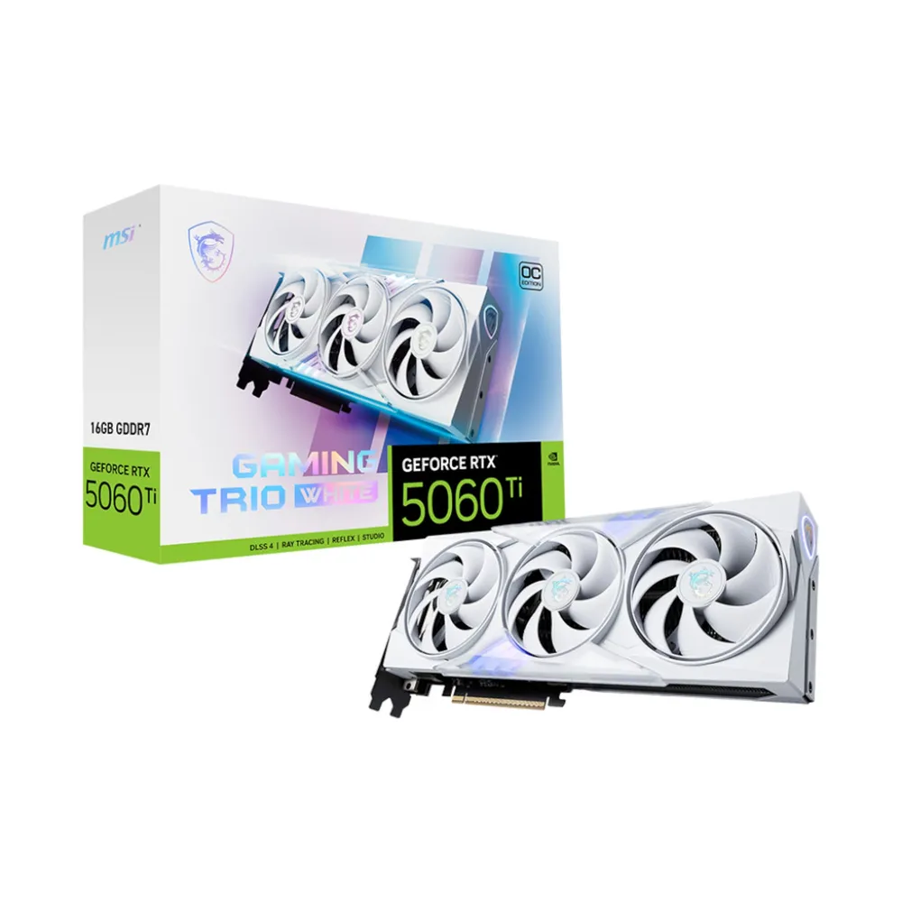 Msi geforce rtx 5060 ti 16g gaming trio oc white 16gb gddr7 grafikkarte
