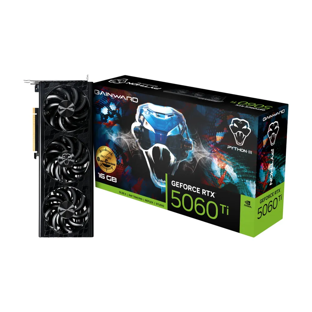 GAINWARD GeForce RTX 5060 Ti Python III OC 16B GDDR7 Видеокарта HDMI/3xDP — фото №0