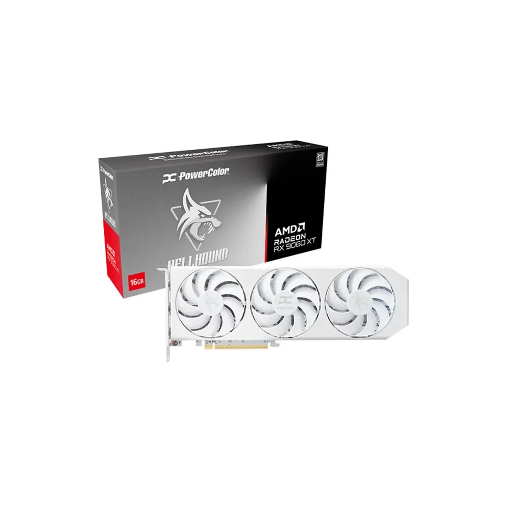 POWERCOLOR AMD Radeon RX 9060 XT Hellhound Spectral White OC 16GB