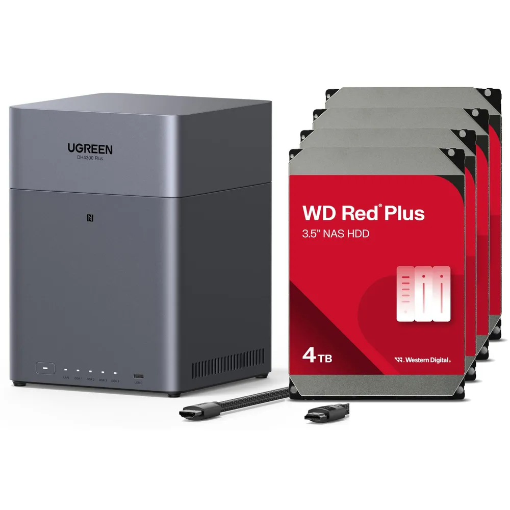 UGREEN NASync DH4300 Plus NAS System 4-Bay 16TB inkl. 4x WD