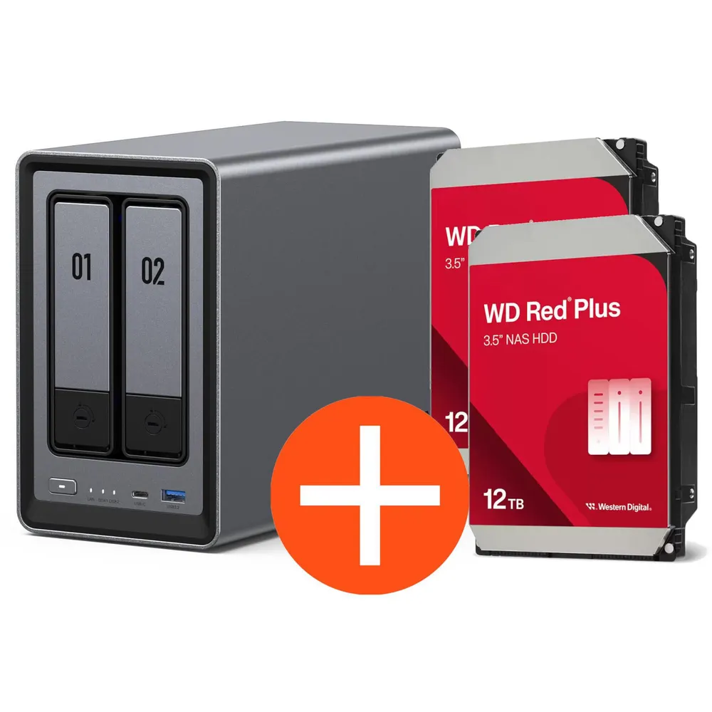 UGREEN NASync DXP2800 NAS System 2-Bay 24TB inkl. 2x WD WD120EFGX