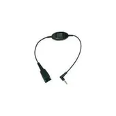Jabra Anschlußkabel QD auf 3,5mm KLinke, glatt, 1,50 Meter mit Rufannahme am Kabel z.B. für Alcatel 8er und 9er Serie