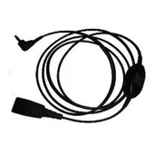 Jabra Anschlußkabel QD auf 2,5mm KLinke, glatt, 0,3 Meter mit Rufannahme am Kabel z.B. für Philips, Ericsson, Gigaset