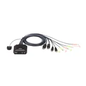 Aten CS22DP 2-Port USB DisplayPort Kabel KVM-Switch mit Remote