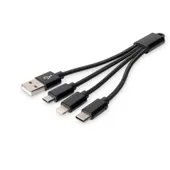 DIGITUS 3-in-1 Kabel USB-A + Lightning + Micro USB + USB-C