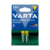 VARTA Akku NiMH, Micro, AAA, HR03, 1.2V/800mAh Accu Phone, Retail Blister (2-Pack)