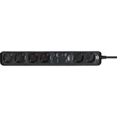 Brennenstuhl 1159760936 Connect Eco Line 6-fach, 1.5m, schwarz