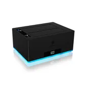 ICY BOX IB-127CL-U3 Docking und Klonstation für 2x 2.5 / 3.5 HDD/SSD, USB 3.2 Gen 1, RGB, schwarz