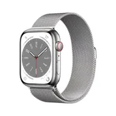 Apple Watch Series 8 GPS + Cellular 45mm Silver Stainless Steel Case / Silver Milanese Loop