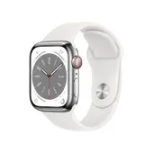 Apple Watch Series 8 GPS + Cellular 41mm Silver Stainless Steel Case / White Sport Band Regular