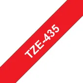Brother TZe-435 Schriftband, 12mm x 8m , weiss auf rot, selbstklebend