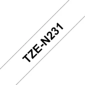 Brother TZe-N231 Schriftband schwarz auf weiß 12mm x 8m unlaminiert
