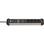 Brennenstuhl Premium-Protect-Line Steckdosenleiste 4-fach 3m grau/schwarz 