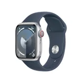 Apple Watch Series 9 Cellular Aluminium 41mm silber (Sportarmband sturmblau) S/M