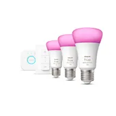 Philips Hue White & Color Ambiance E27 3er Starter Set inkl. DimmerSwitch 3x800lm 75W