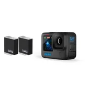 GoPro Hero 12 Black 5,3K60/4K120-Action Cam, Wasserdicht + 2 x Zusatzakku
