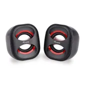 EQUIP 245331 Mini USB-Lautsprecher, Black/Red Schwarz und Rot