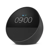 Amazon Echo Spot (2024) Smart Clock mit sattem Klang und Alexa schwarz