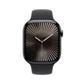 Apple Watch Series 10 LTE 46mm Slate Titangehäuse mit schwarzem Sportarmband - M/L