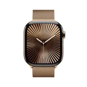 Apple Watch Series 10 LTE 46mm Gold Titangehäuse mit Gold Milanese Loop - M/L