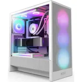 NZXT H5 Flow Gaming PC Gehäuse Midi-Tower Weiß Seitenfenster