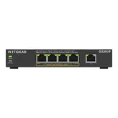 NETGEAR PoE Switch 5 Port Gigabit Ethernet LAN Switch PoE+ mit 4 Port bei 63 W (GS305P), Desktop- oder Wandbefestigung