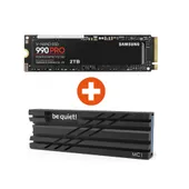 Samsung 990 PRO NVMe SSD 2 TB M.2 PCIe 4.0 3D-NAND TLC + be quiet! M.2 SSD-Kühler MC1