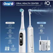 Oral-B Center OxyJet Reinigungssystem - Munddusche + Oral-B iO6 Elektronische Zahnbürste Weiß