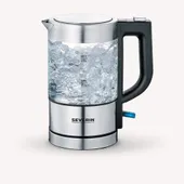 Severin WK 3472 Mini Glas-Wasserkocher 1000W 0,5l transparent/schwarz/silber