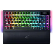 RAZER BlackWidow V4 Pro 75% - Mechanische Hot-Swap Gaming-Tastatur, US Layout (ISO), OLED-Display, 2.4Ghz, Bluetooth, USB-C, Orange Tactile Switches