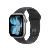 Apple Watch Series 11 GPS 42mm Space Grey Aluminium Gehäuse mit Sport Band (black) - S/M