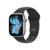 Apple Watch Series 11 GPS 42mm Space Grey Aluminium Gehäuse mit Sport Band (black) - M/L