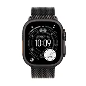 Apple Watch Ultra 3 GPS + Cellular 49mm Black Titanium Case with Black Titanium Milanese Loop - Small