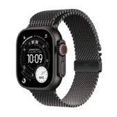 Apple Watch Ultra 3 GPS + Cellular 49mm Black Titanium Case with Black Titanium Milanese Loop - Medium