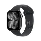 Apple Watch Series 11 GPS 46mm Jet Black Aluminium Gehäuse mit Sport Band (black) - M/L