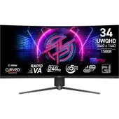 MSI MPG 346CQRFDE X24 34 Zoll UWQHD Curved Rapid VA LED 21:9 240 Hz Gaming Monitor
